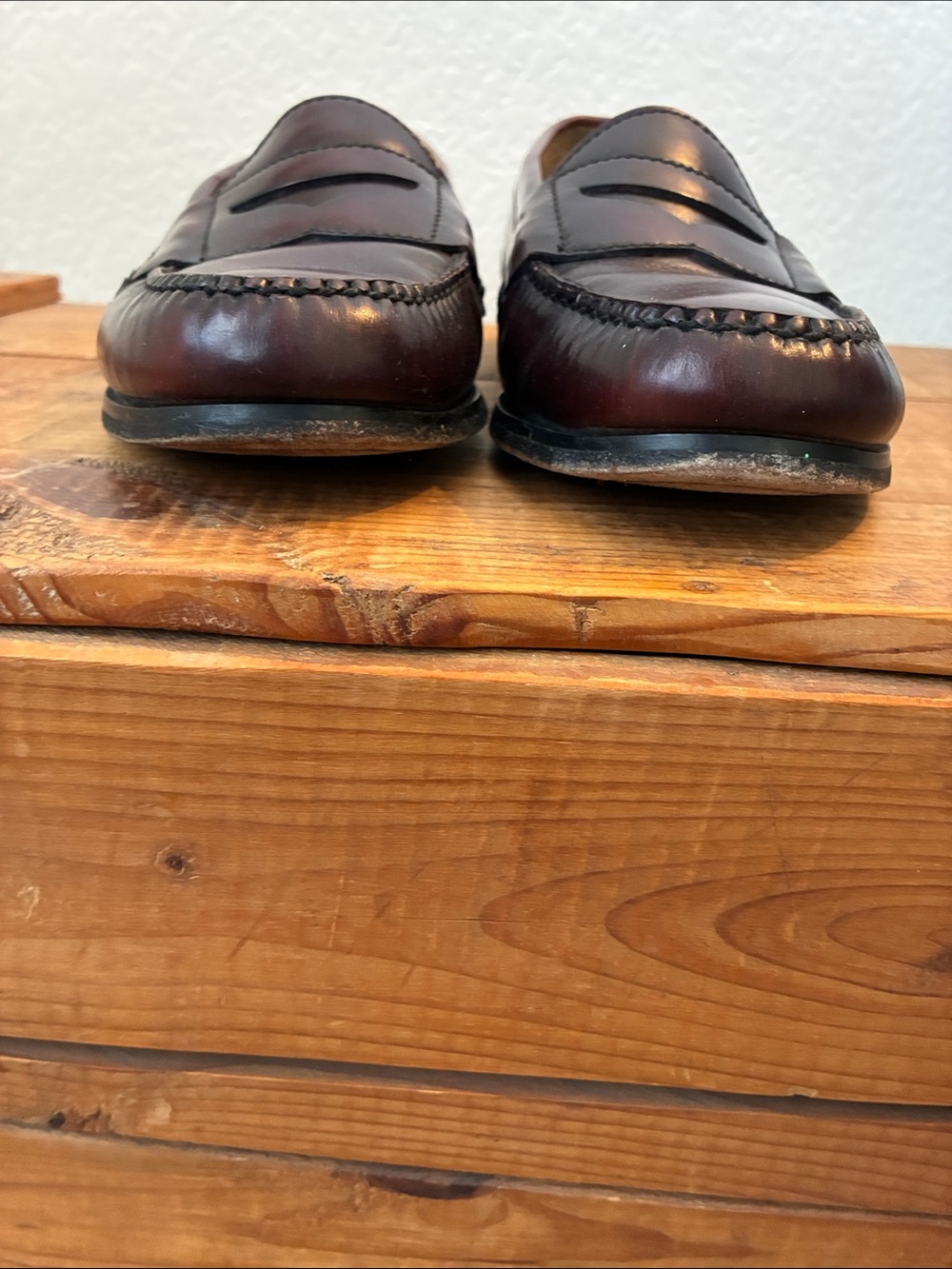 Cole Haan Men's sz 8 1/2 Vintage Penny Loafer Burgundy Classic Preppy Academia - Picture 4 of 8